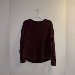 Roots — Burgundy Waffle Sweater